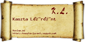 Kaszta Lóránt névjegykártya